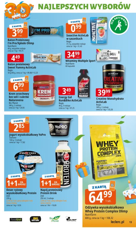 Leclerc - gazetka promocyjna Oferta E.Leclerc I 30 lat najlepszych wyborów od wtorku 16.09 do soboty 27.09 - strona 13