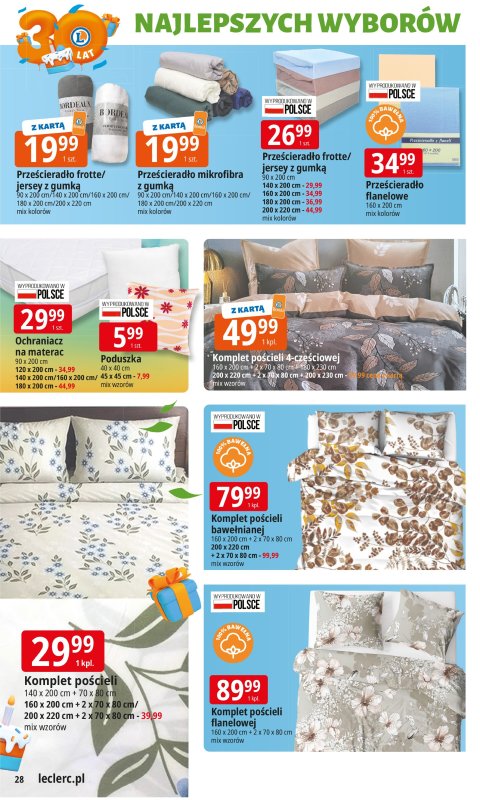 Leclerc - gazetka promocyjna Oferta E.Leclerc I 30 lat najlepszych wyborów od wtorku 16.09 do soboty 27.09 - strona 28