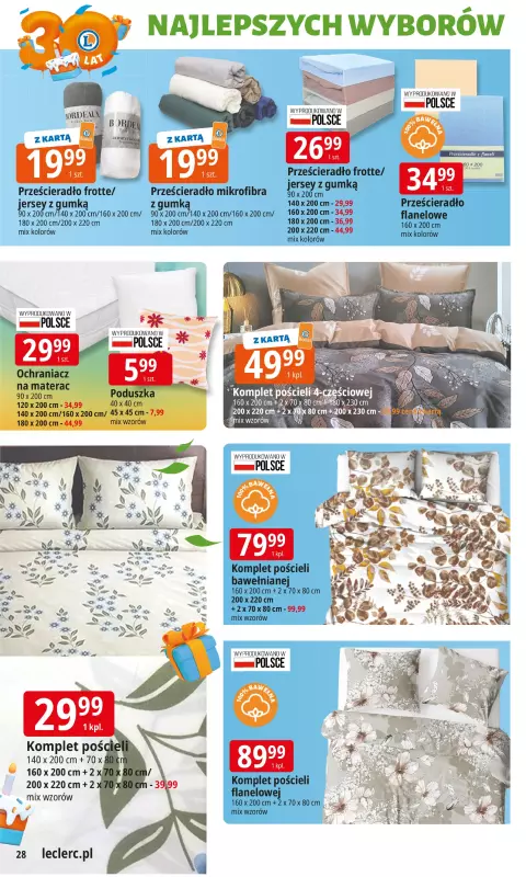 Leclerc - gazetka promocyjna Oferta E.Leclerc I 30 lat najlepszych wyborów od wtorku 16.09 do soboty 27.09 - strona 28