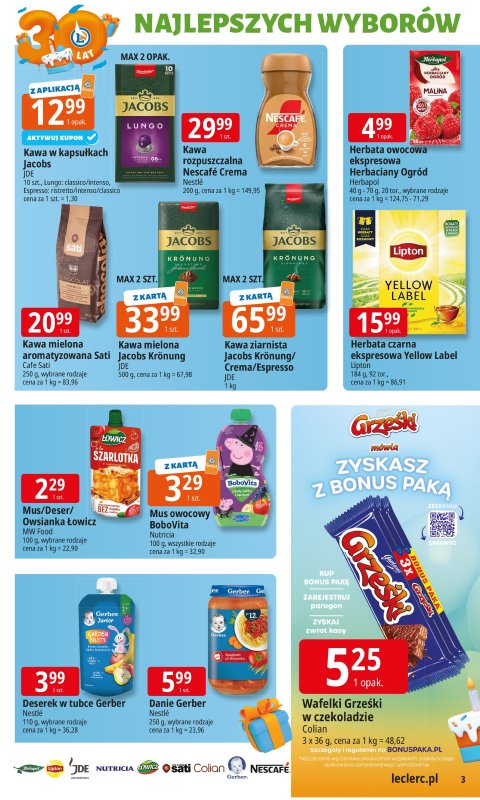 Leclerc - gazetka promocyjna Oferta E.Leclerc I 30 lat najlepszych wyborów od wtorku 16.09 do soboty 27.09 - strona 3