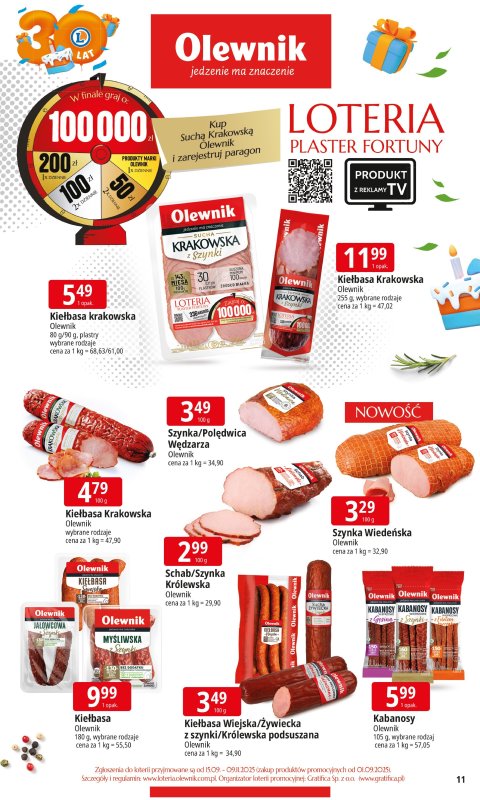 Leclerc - gazetka promocyjna Oferta E.Leclerc I 30 lat najlepszych wyborów od wtorku 16.09 do soboty 27.09 - strona 11