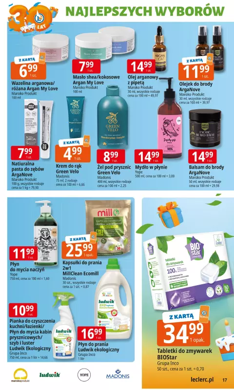 Leclerc - gazetka promocyjna Oferta E.Leclerc I 30 lat najlepszych wyborów od wtorku 16.09 do soboty 27.09 - strona 17