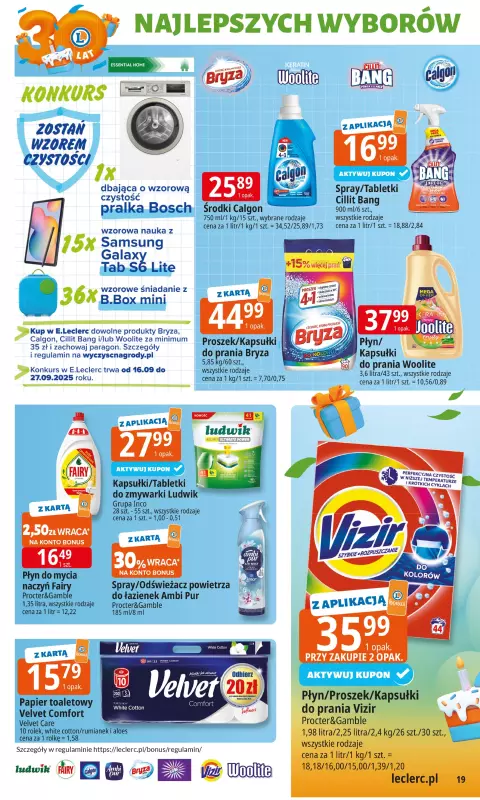 Leclerc - gazetka promocyjna Oferta E.Leclerc I 30 lat najlepszych wyborów od wtorku 16.09 do soboty 27.09 - strona 19