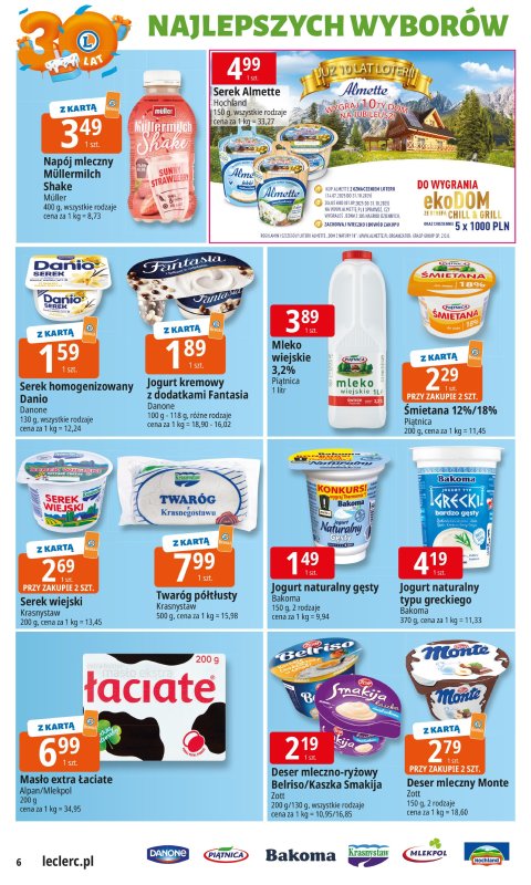 Leclerc - gazetka promocyjna Oferta E.Leclerc I 30 lat najlepszych wyborów od wtorku 16.09 do soboty 27.09 - strona 6