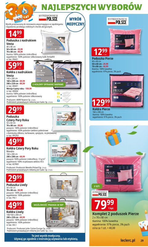 Leclerc - gazetka promocyjna Oferta E.Leclerc I 30 lat najlepszych wyborów od wtorku 16.09 do soboty 27.09 - strona 29