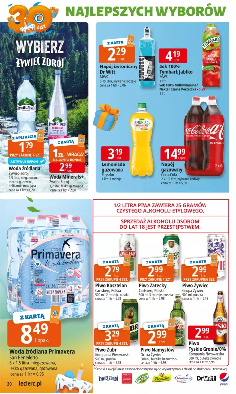 Leclerc - gazetka promocyjna Oferta E.Leclerc I 30 lat najlepszych wyborów od wtorku 16.09 do soboty 27.09 - strona 20