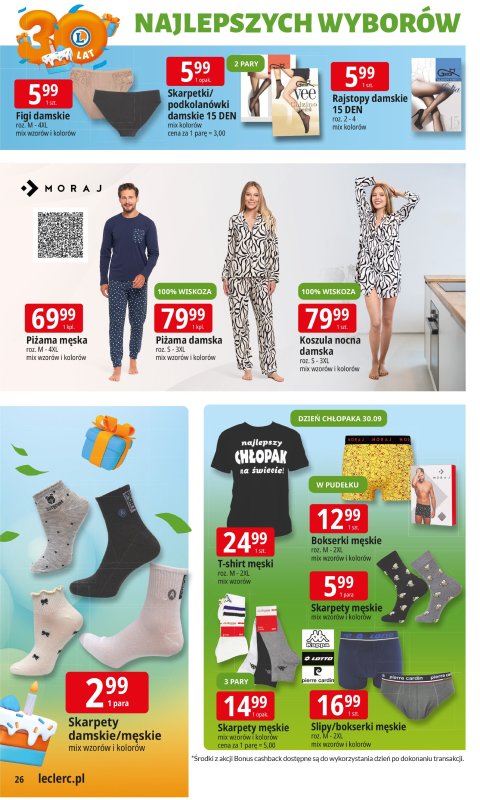 Leclerc - gazetka promocyjna Oferta E.Leclerc I 30 lat najlepszych wyborów od wtorku 16.09 do soboty 27.09 - strona 26