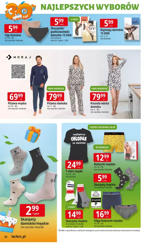 Leclerc - gazetka promocyjna Oferta E.Leclerc I 30 lat najlepszych wyborów od wtorku 16.09 do soboty 27.09 - strona 26