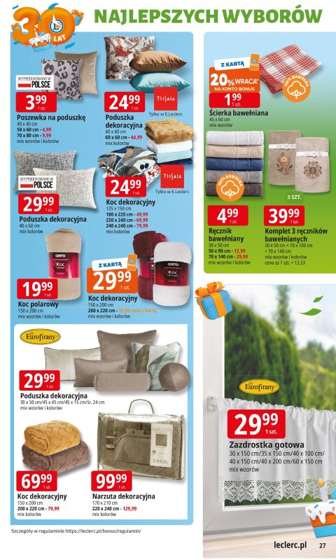 Leclerc - gazetka promocyjna Oferta E.Leclerc I 30 lat najlepszych wyborów od wtorku 16.09 do soboty 27.09 - strona 27