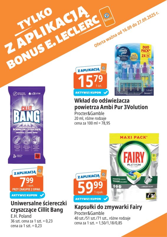 Leclerc - gazetka promocyjna Oferta E.Leclerc I Bonus skanujesz, kasę zyskujesz od wtorku 16.09 do soboty 27.09 - strona 15