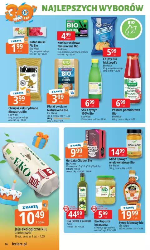 Leclerc - gazetka promocyjna Oferta E.Leclerc I 30 lat najlepszych wyborów od wtorku 16.09 do soboty 27.09 - strona 16