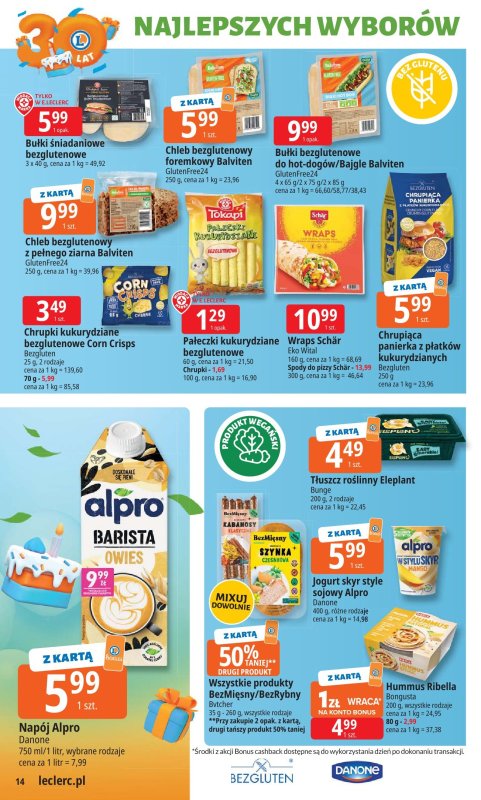 Leclerc - gazetka promocyjna Oferta E.Leclerc I 30 lat najlepszych wyborów od wtorku 16.09 do soboty 27.09 - strona 14
