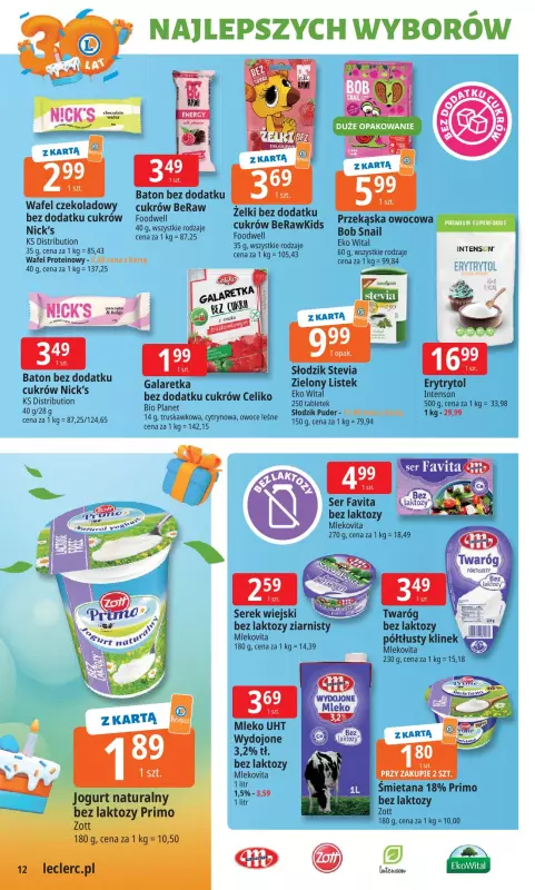 Leclerc - gazetka promocyjna Oferta E.Leclerc I 30 lat najlepszych wyborów od wtorku 16.09 do soboty 27.09 - strona 12