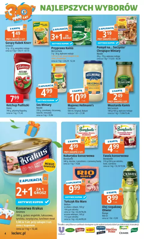 Leclerc - gazetka promocyjna Oferta E.Leclerc I 30 lat najlepszych wyborów od wtorku 16.09 do soboty 27.09 - strona 4