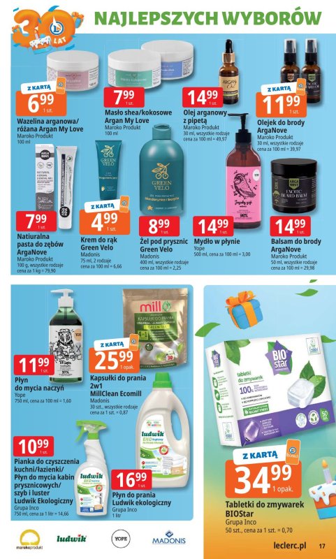 Leclerc - gazetka promocyjna Oferta E.Leclerc I 30 lat najlepszych wyborów od wtorku 16.09 do soboty 27.09 - strona 17