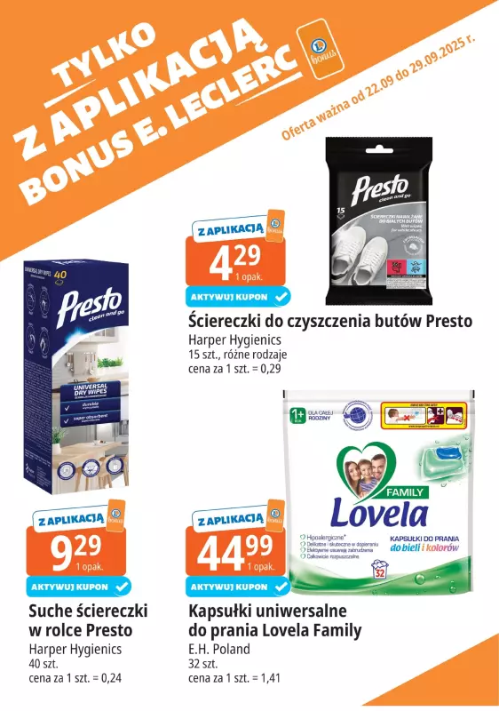 Leclerc - gazetka promocyjna Oferta E.Leclerc I Bonus skanujesz, kasę zyskujesz od poniedziałku 22.09 do poniedziałku 29.09 - strona 8