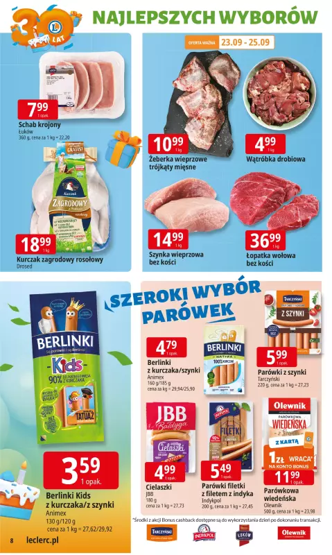 Leclerc - gazetka promocyjna Oferta E.Leclerc od poniedziałku 22.09 do poniedziałku 29.09 - strona 8