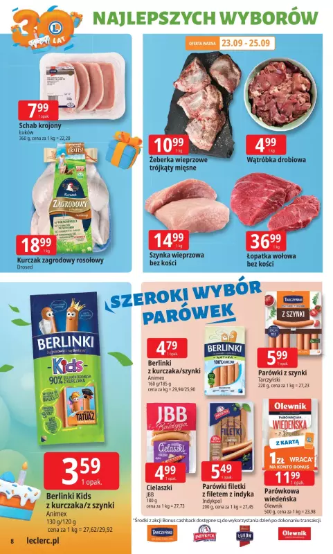Leclerc - gazetka promocyjna Oferta E.Leclerc od poniedziałku 22.09 do poniedziałku 29.09 - strona 8