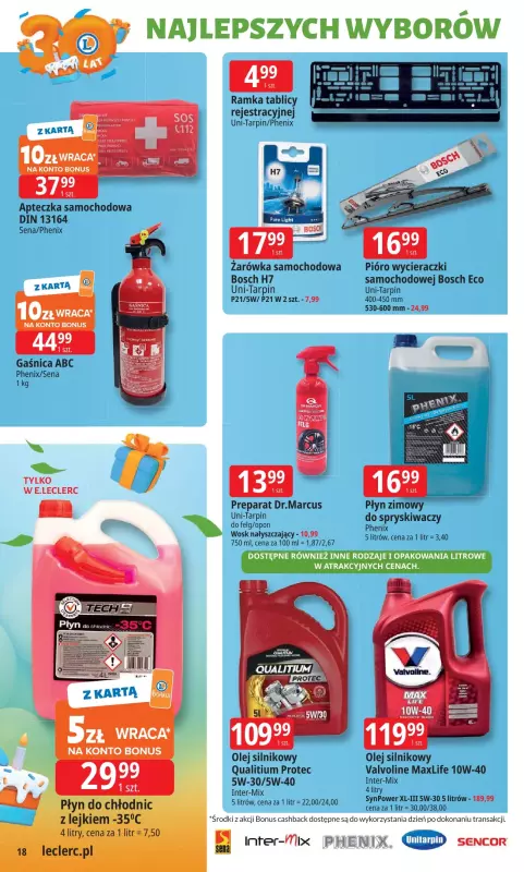 Leclerc - gazetka promocyjna Oferta E.Leclerc I 30 lat najlepszych wyborów od wtorku 30.09 do soboty 11.10 - strona 18