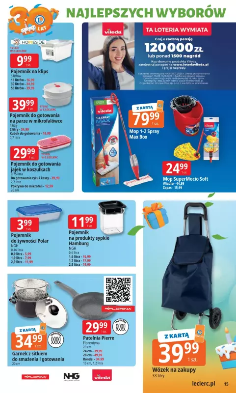 Leclerc - gazetka promocyjna Oferta E.Leclerc I 30 lat najlepszych wyborów od wtorku 30.09 do soboty 11.10 - strona 15