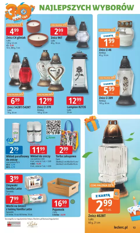 Leclerc - gazetka promocyjna Oferta E.Leclerc I 30 lat najlepszych wyborów od wtorku 30.09 do soboty 11.10 - strona 13