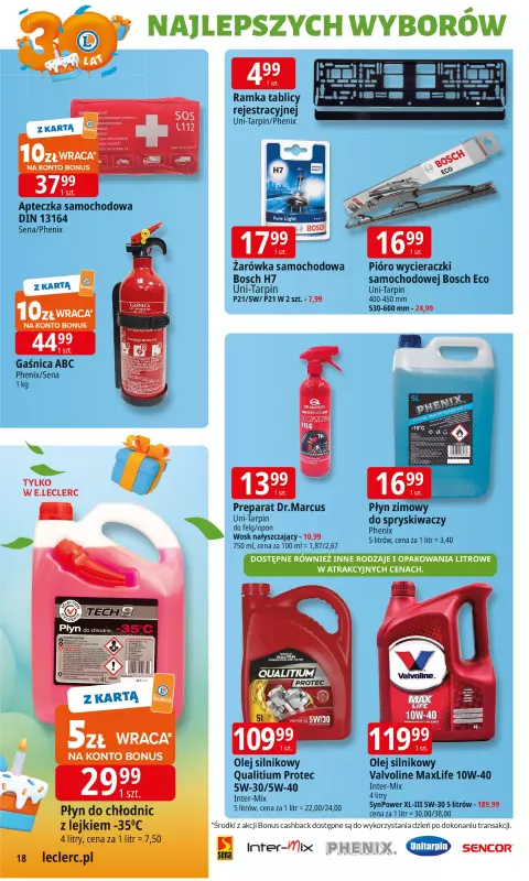 Leclerc - gazetka promocyjna Oferta E.Leclerc I 30 lat najlepszych wyborów od wtorku 30.09 do soboty 11.10 - strona 18