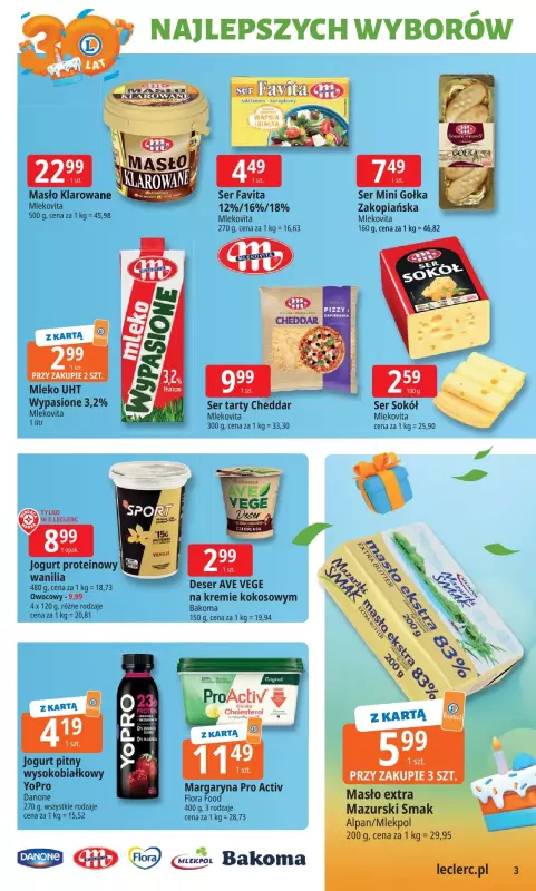Leclerc - gazetka promocyjna Oferta E.Leclerc I 30 lat najlepszych wyborów od wtorku 30.09 do soboty 11.10 - strona 3