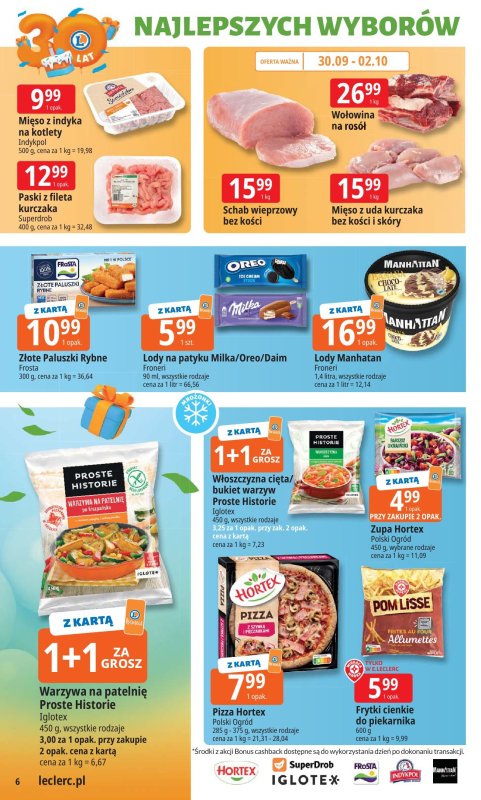 Leclerc - gazetka promocyjna Oferta E.Leclerc I 30 lat najlepszych wyborów od wtorku 30.09 do soboty 11.10 - strona 6