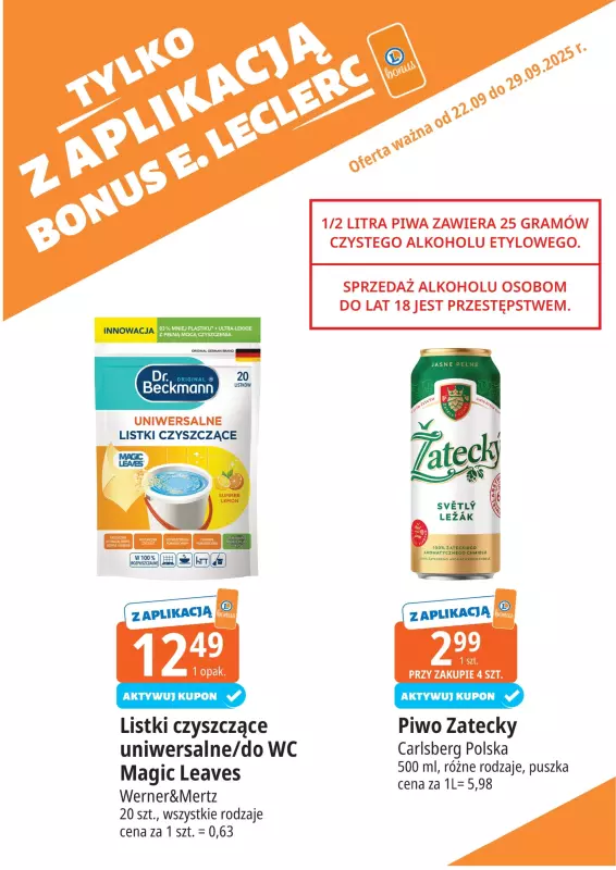 Leclerc - gazetka promocyjna Oferta E.Leclerc I Bonus skanujesz, kasę zyskujesz od wtorku 30.09 do soboty 11.10 - strona 9