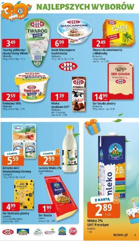 Leclerc - gazetka promocyjna Oferta E.Leclerc I 30 lat najlepszych wyborów od poniedziałku 06.10 do poniedziałku 13.10 - strona 3