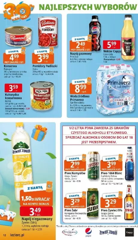 Leclerc - gazetka promocyjna Oferta E.Leclerc I 30 lat najlepszych wyborów od poniedziałku 06.10 do poniedziałku 13.10 - strona 12