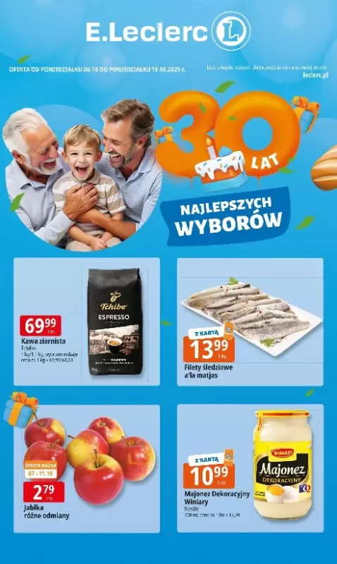 Leclerc - gazetka promocyjna Oferta E.Leclerc I 30 lat najlepszych wyborów od poniedziałku 06.10 do poniedziałku 13.10