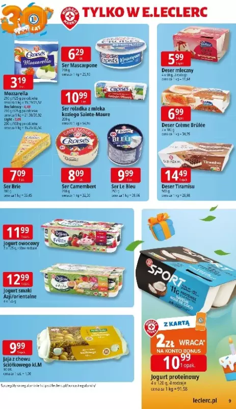 Leclerc - gazetka promocyjna Oferta E.Leclerc I 30 lat najlepszych wyborów od poniedziałku 06.10 do poniedziałku 13.10 - strona 9