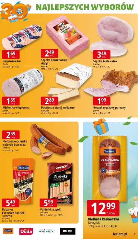 Leclerc - gazetka promocyjna Oferta E.Leclerc I 30 lat najlepszych wyborów od poniedziałku 06.10 do poniedziałku 13.10 - strona 7