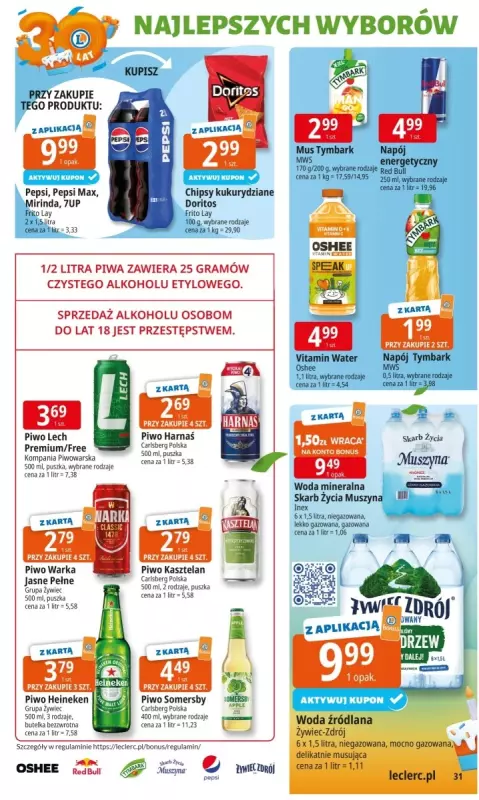 Leclerc - gazetka promocyjna Oferta E.Leclerc I 30 lat najlepszych wyborów od wtorku 14.10 do soboty 25.10 - strona 31