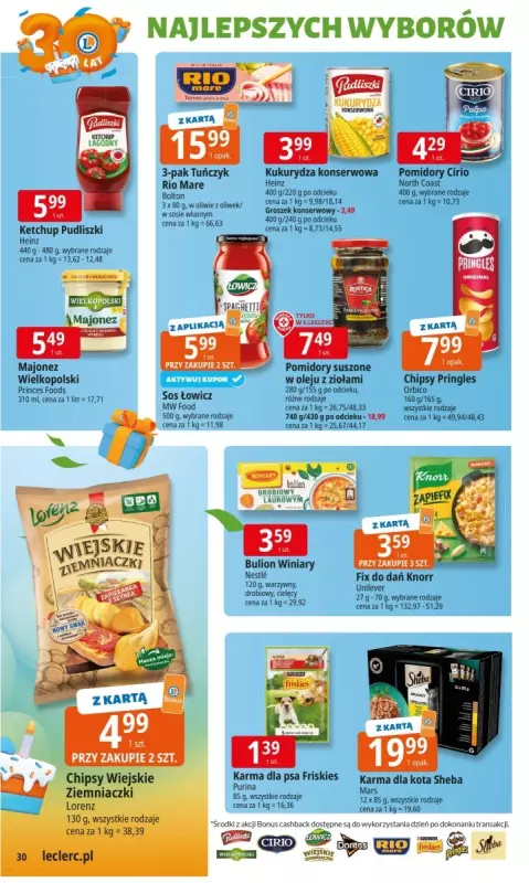 Leclerc - gazetka promocyjna Oferta E.Leclerc I 30 lat najlepszych wyborów od wtorku 14.10 do soboty 25.10 - strona 30
