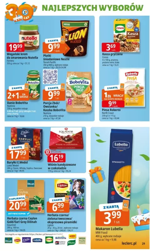 Leclerc - gazetka promocyjna Oferta E.Leclerc I 30 lat najlepszych wyborów od wtorku 14.10 do soboty 25.10 - strona 29