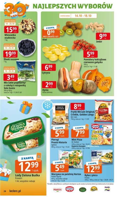 Leclerc - gazetka promocyjna Oferta E.Leclerc I 30 lat najlepszych wyborów od wtorku 14.10 do soboty 25.10 - strona 24
