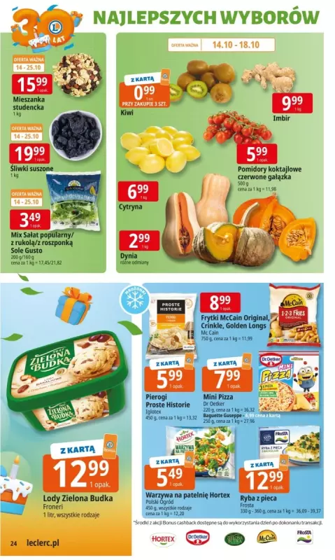 Leclerc - gazetka promocyjna Oferta E.Leclerc I 30 lat najlepszych wyborów od wtorku 14.10 do soboty 25.10 - strona 24