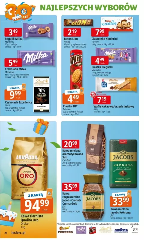 Leclerc - gazetka promocyjna Oferta E.Leclerc I 30 lat najlepszych wyborów od wtorku 14.10 do soboty 25.10 - strona 28
