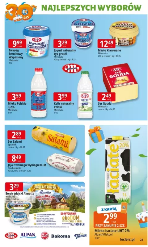Leclerc - gazetka promocyjna Oferta E.Leclerc I 30 lat najlepszych wyborów od wtorku 14.10 do soboty 25.10 - strona 23