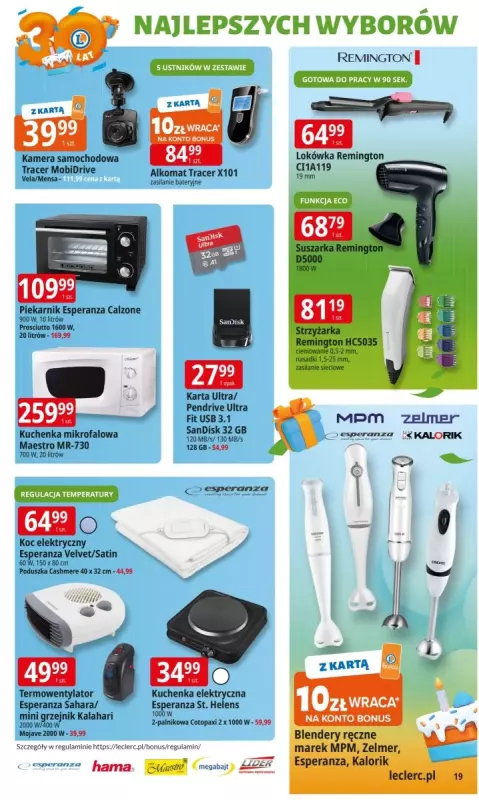 Leclerc - gazetka promocyjna Oferta E.Leclerc I 30 lat najlepszych wyborów od wtorku 14.10 do soboty 25.10 - strona 19