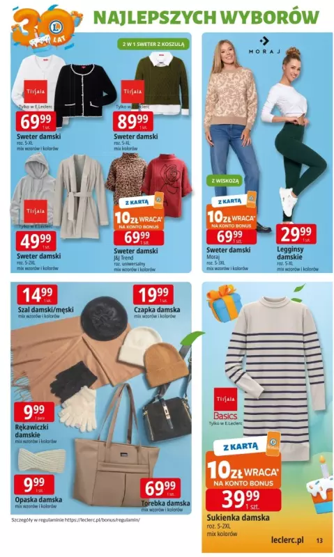 Leclerc - gazetka promocyjna Oferta E.Leclerc I 30 lat najlepszych wyborów od wtorku 14.10 do soboty 25.10 - strona 13