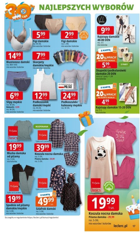 Leclerc - gazetka promocyjna Oferta E.Leclerc I 30 lat najlepszych wyborów od wtorku 14.10 do soboty 25.10 - strona 17