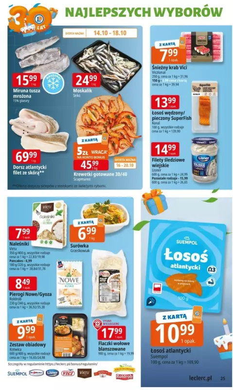 Leclerc - gazetka promocyjna Oferta E.Leclerc I 30 lat najlepszych wyborów od wtorku 14.10 do soboty 25.10 - strona 25