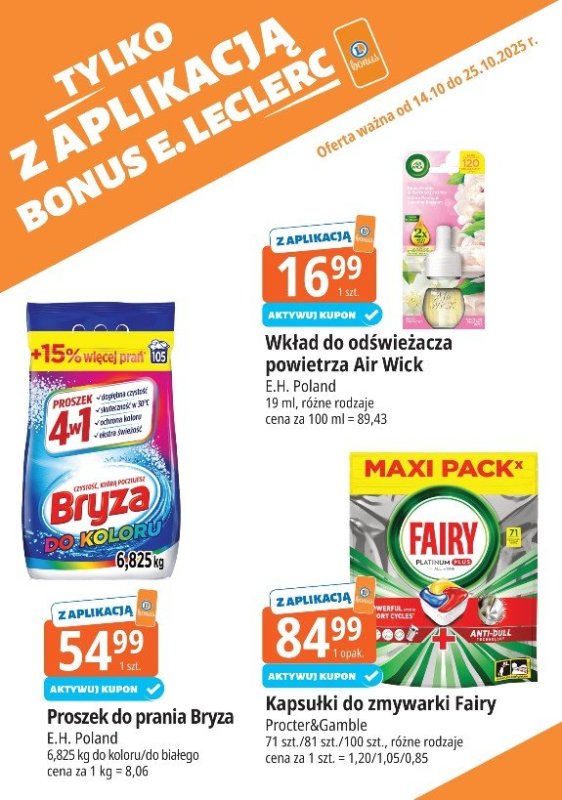Leclerc - gazetka promocyjna Oferta E.Leclerc I Bonus skanujesz, kasę zyskujesz od wtorku 14.10 do soboty 25.10 - strona 17