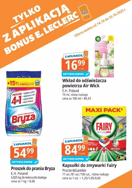 Leclerc - gazetka promocyjna Oferta E.Leclerc I Bonus skanujesz, kasę zyskujesz od wtorku 14.10 do soboty 25.10 - strona 17