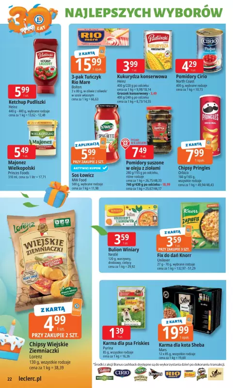 Leclerc - gazetka promocyjna Oferta E.Leclerc I 30 lat najlepszych wyborów od wtorku 14.10 do soboty 25.10 - strona 22