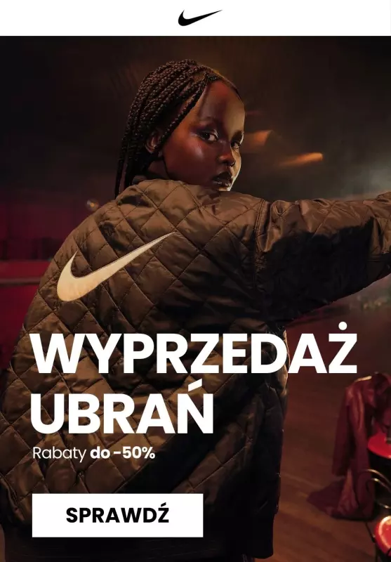 NIKE - gazetka promocyjna Wyprzedaż ubrań do -50% od piątku 10.01 do czwartku 16.01