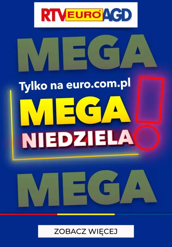 EURO RTV AGD - gazetka promocyjna Mega Niedziela! od soboty 25.05 do niedzieli 26.05
